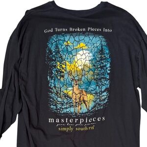 Faithcore, Christian Streetwear, Mens Long Sleeve "Broken Pieces" T-shirt XL